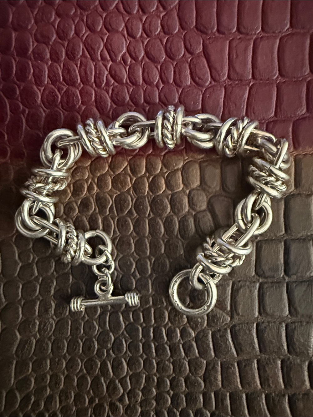 925 Taxco 7.5” Rolo Link Chain Toggle Bracelet